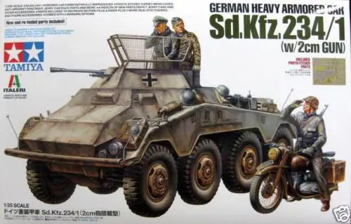 Tamiya 1:35 Немецкий тяжелый бронированный автомобиль-Sd.Kfz.234/1 (w/2cm Gun) 37019 rc игрушка |