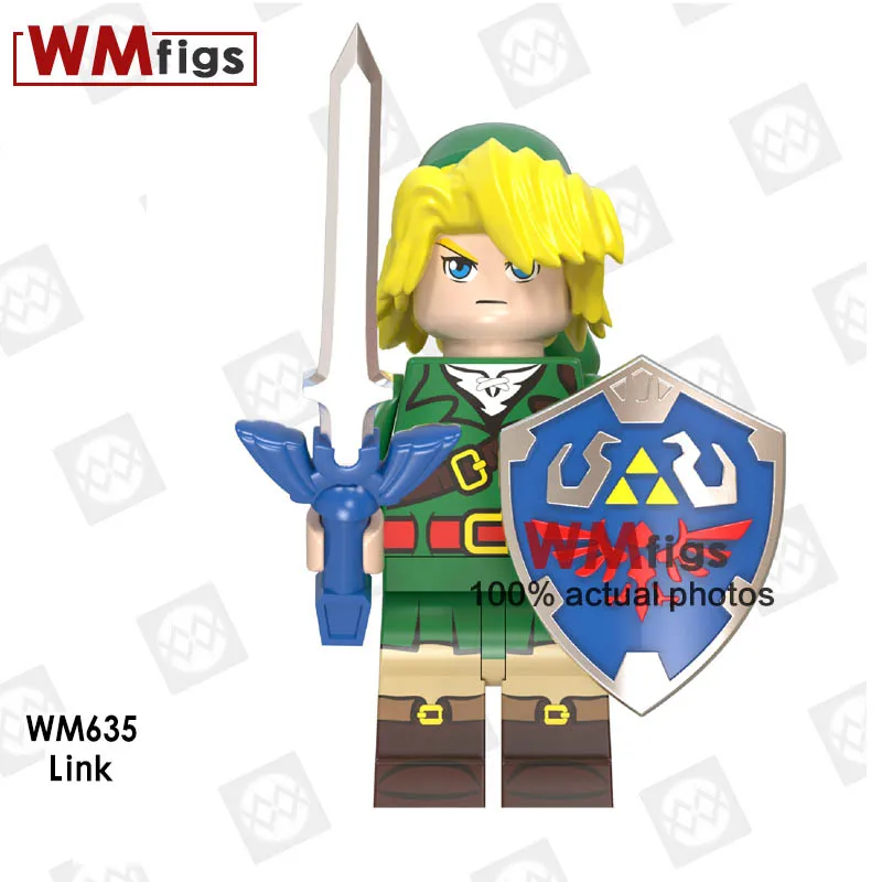 

WM635 The Legend of Zelda Legoingly Link Game Princess Zelda Shield Sword Archer Model Kit Building Blocks Toys For Children