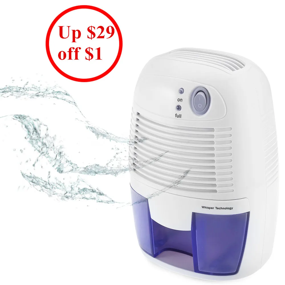 

Mini Dehumidifier Air Dryer Moisture Absorber Electric Air Cooling Dryer with 500ML Water Tank for Home Bedroom Kitchen Office