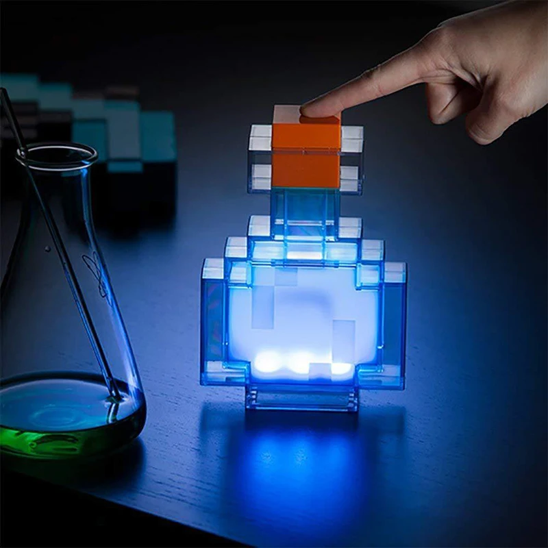  Minecrafted Color Changing Potion Bottle With 8 Color LED Lamp Festival Gift Vial Night Light Varia - 32997537002