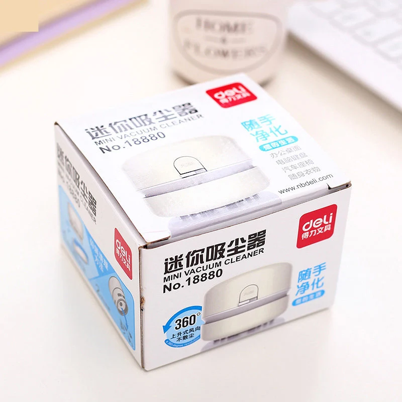  Deli Desk Set Portable Desktop Cleaner Mini Desk Vacuum Cleaner for School Classroom Office Office 