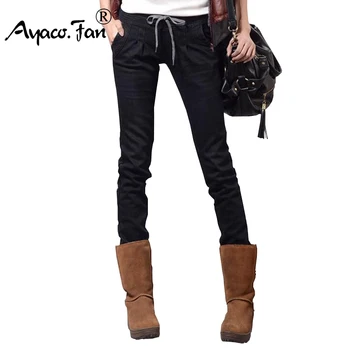 

Women Jeans Spring Autumn 2019 Plus Size XXXXL Water Wash High Waist Hemming Capris Casual Fat Loose Jeans Women Denim Pants