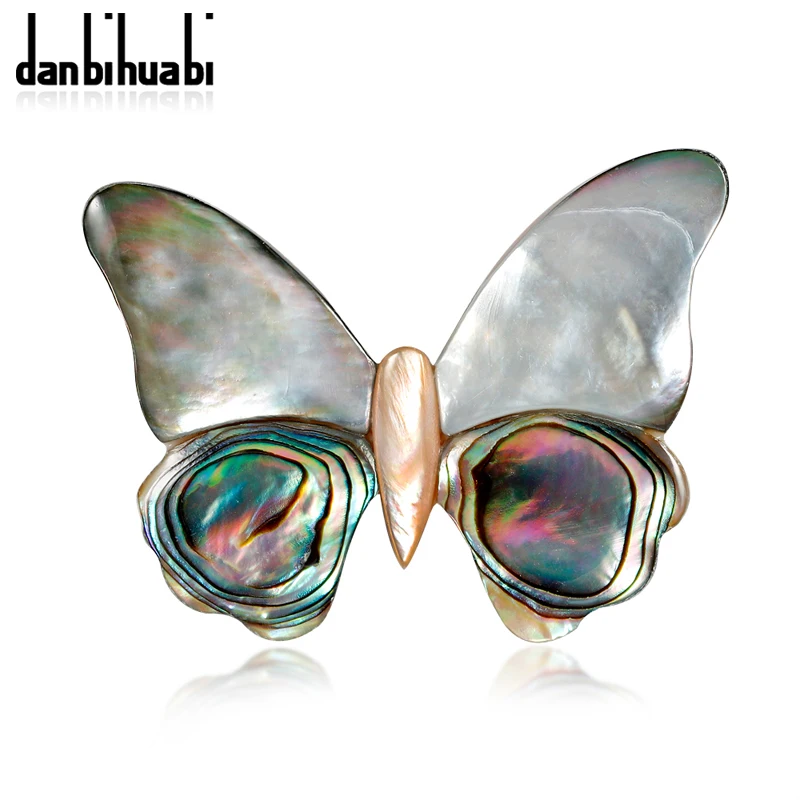 

danbihuabi Vintage Butterfly Shell Enamel Pins and Brooches for Women Wedding Bouquets Green Alloy Animal Pins Brooch Jewelry