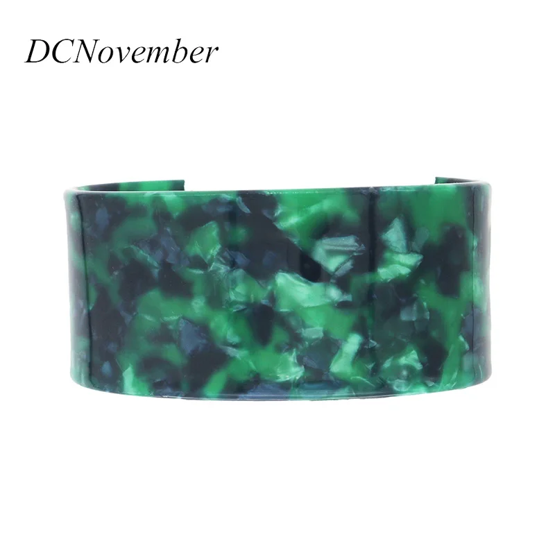 

Fashion Acetate Green Bangles Bracelets Handmade Jewelry For Women Girl Bracelets DCNovember Jewelry