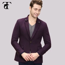 Новейший дизайнерский костюм мужской воротник с отворотом шерстяной мужской дизайнерский Блейзер Masculino фиолетовый синий воротник-стойка, Мужская элегантные пиджаки