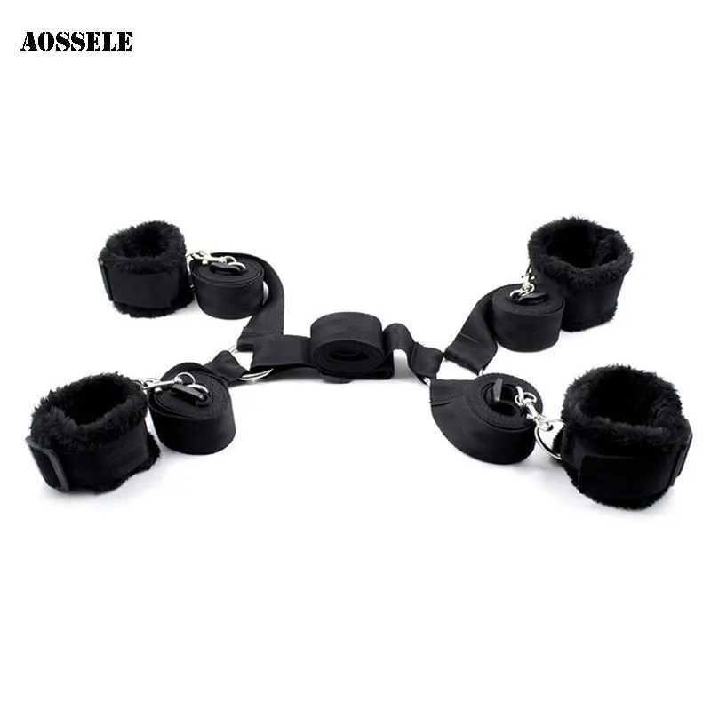 Hand Leg Bdsm Bondage Restraints Set Rope Bed Fetish Sm