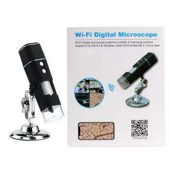 

HD Digital Microscope Magnifier WiFi Wireless 8 LED 1000X Electric Video Camera with Base Stand Holder for IOS Android