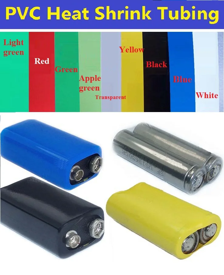 

Wide 40mm Diameter 25mm PVC Heat Shrink Tubing (AA CRV3 CR-V3 9V Battery Wrap) Free Shipping - 5 Meters