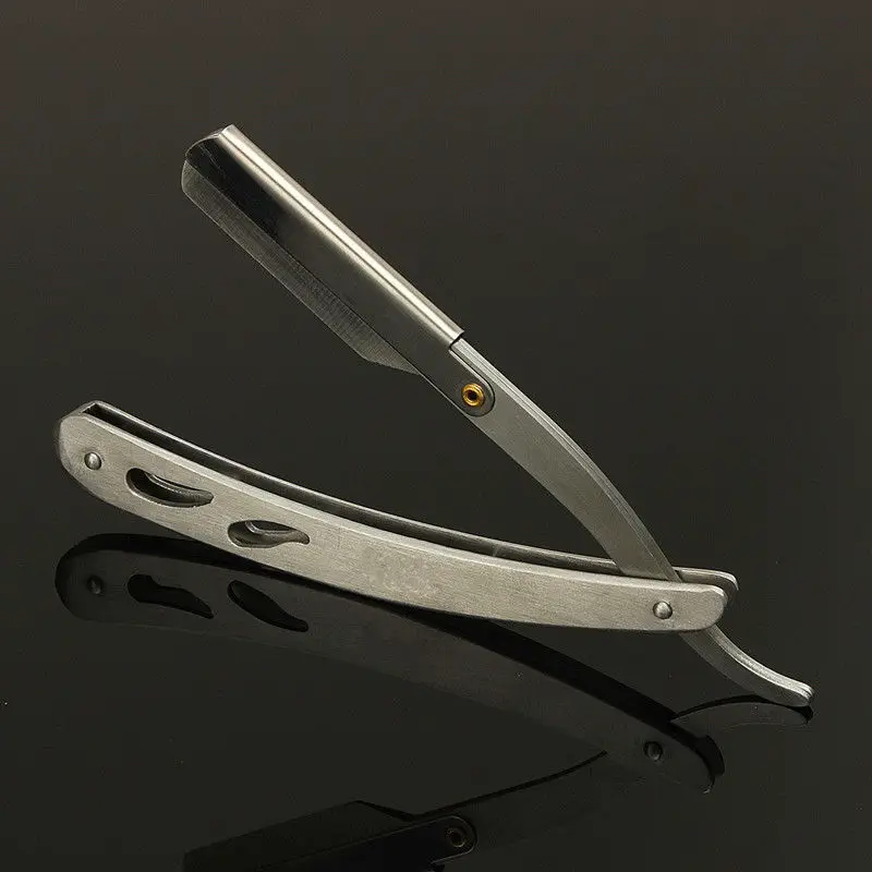 Tianli горячая 1x прямой край из нержавеющей стали Парикмахерская бритва складной нож для бритья+ 10 лезвий