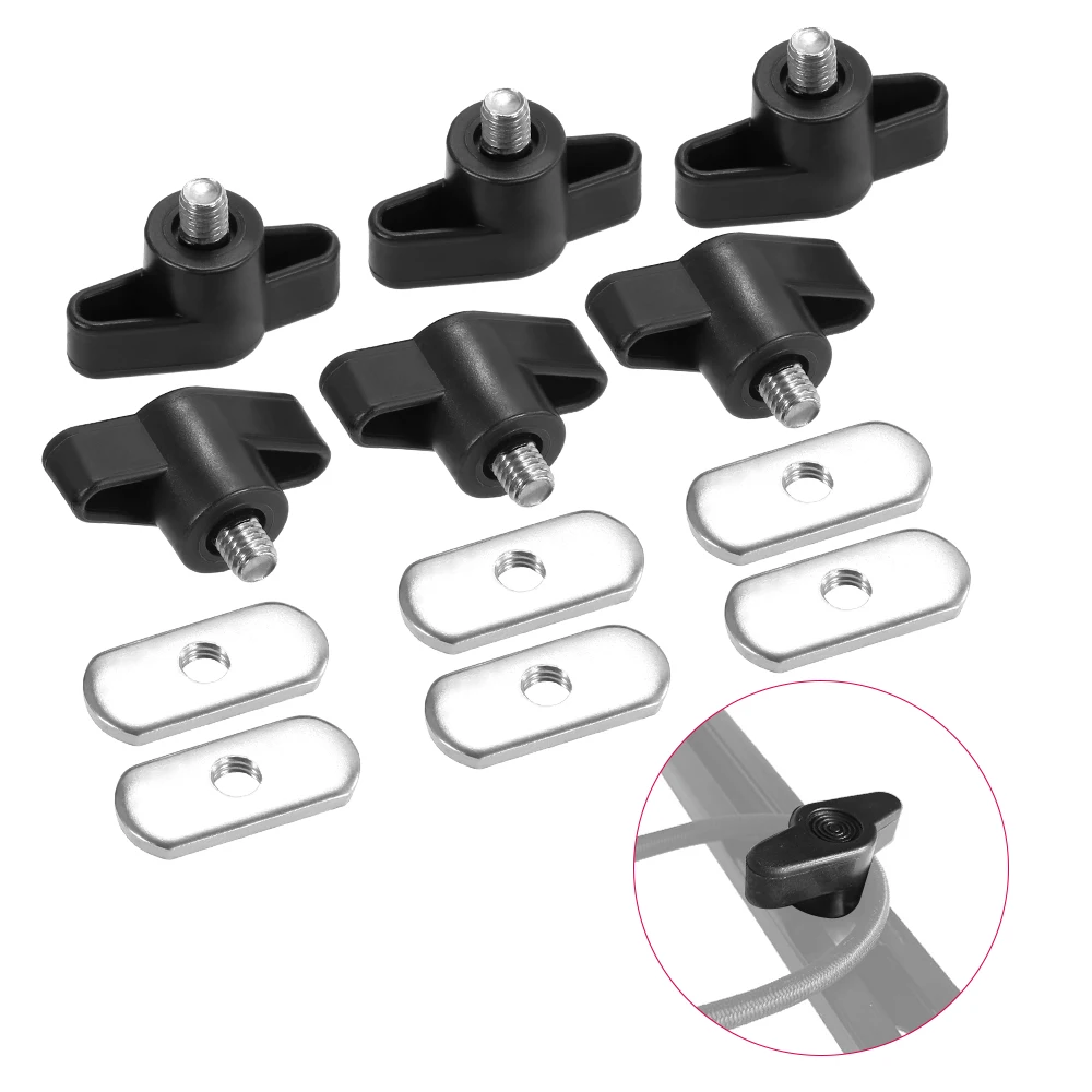 6 Pcs Kayaks Canoes Boats Rails Screw Nuts Mount Kayak Track Accessories 