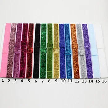 

5/8" FOE Shimmery Elastic Headband With Loop For Kids Girls Elastic Hairbands DIY Bow Hair Accessories 44 Color 100 Pieces/lot
