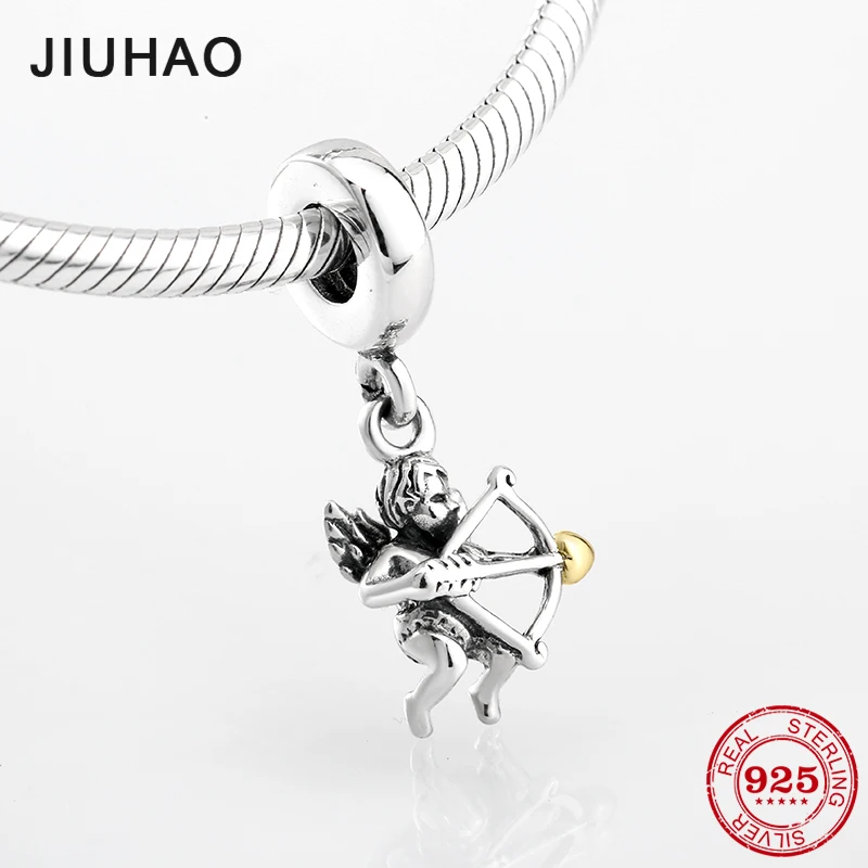 

Valentine's Day gift 925 Sterling Silver found love Cupid Fine Pendants Fit Original Pandora Charm Bracelet Jewelry making