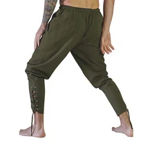 Мужские средневековые Брюки Косплей Костюм Пират Ренессанс повязка на ногу свободные штаны костюмы на Хэллоуин для мужчин взрослых повседневные брюки