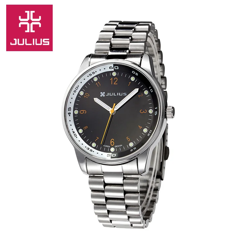 

Top Men's Women's Watch Japan Quartz Hours Fine Fashion Man Clock Stainless Steel Strap Business Boy's Birthday Gift Julius Box