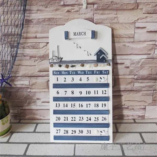 Mediterranean creative home decor wood handmade wooden calendar board