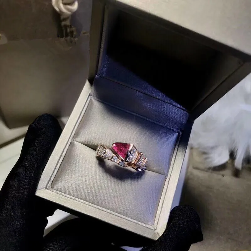 

Hot 2018 famous Brand s925 pure sterling silver snake rings For Women luxury Engagement ring top quality