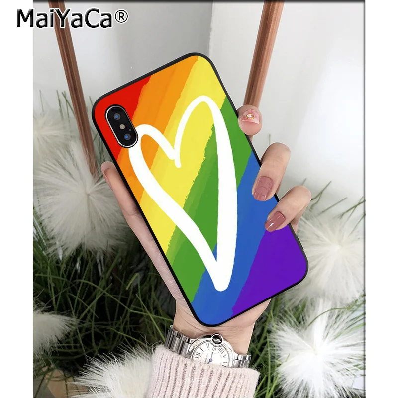 MaiYaCa LGBT Радужный ТПУ мягкий черный чехол для телефона чехол для Apple iPhone 8 7 6 6S Plus X XS MAX 5 5S SE XR чехол