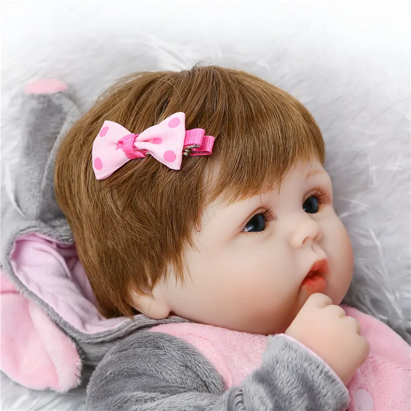 

16'' Lifelike Reborn Elephant Girl Babies Soft Silicone Baby Dolls 40 cm So Lovely Newborn Baby Doll For Child Christmas Gifts