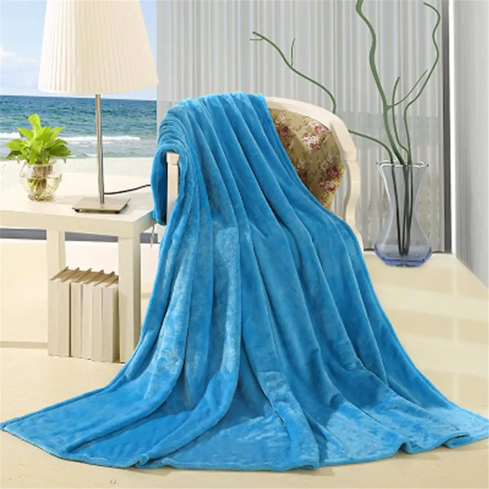 

New Solid Color Soft Throw Blanket Warm Coral Plaid Blankets Travel Flannel Sofa Air Throw Travel Manta Soft 50 * 70 CM