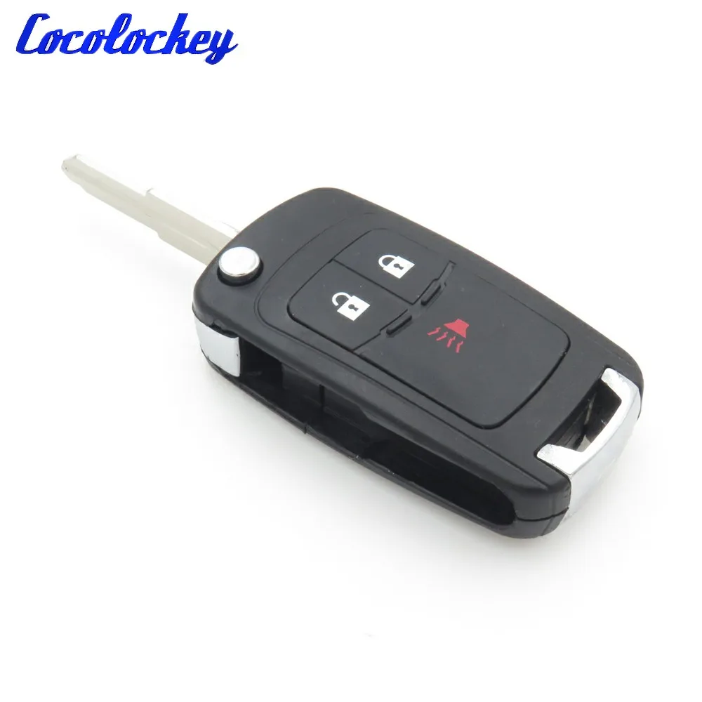 

Cocolockey Entry Folding Flip Remote Car Key Shell Fit for CHEVROLET Spark Car Replacement Blank Key Fob 3 Buttons