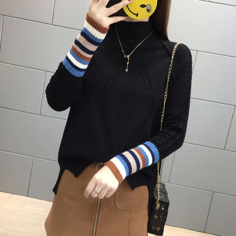 Women Sweaters and Pullovers 2018 Fall Knitted Long Sleeve Turtle Neck Ladies Knitwear Pullover Top Fashion Pull Female Jumper Women Sweaters and Pullovers 2018 Fall Knitted Long Sleeve Turtle Neck Ladies Knitwear Pullover Top Fashion Pull Female Jumper
