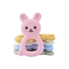 1PC Rabbite Silicone Teether Toys Necklace Accessories Infant Chew Toys Animal Silicone Beads Soft teether DIY Baby Teething 6