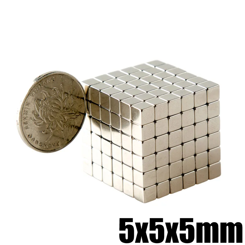 

100Pcs Neodymium Magnet Cube 5x5x5mm N35 Permanent Small Super Powerful Strong Magnetic Magnets Square For Craft Buck Cube