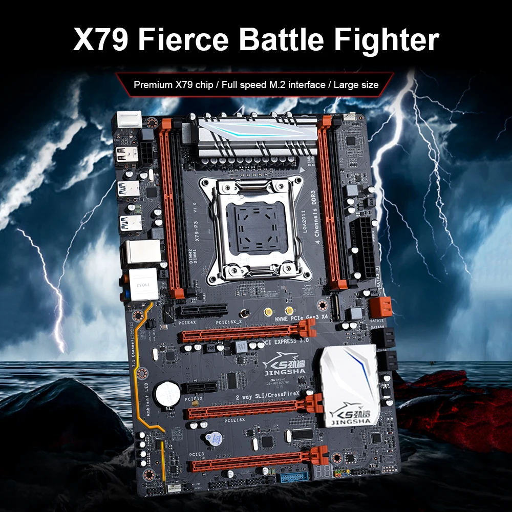 Материнская плата Jingsha X79P3 LGA 2011 M.2 высокоскоростной процессор E5 LGA2011 ATX DDR3