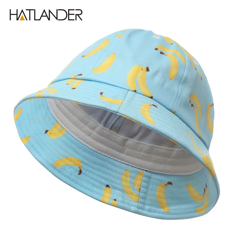 [HATLANDER]Women Banana bucket hat men panama hat unisex cotton bob