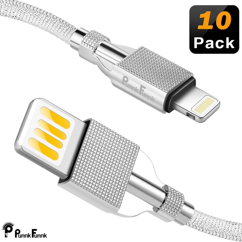 

Data USB Cable for lightning cable,10pack Reversible insert Duex plating fast sync& charging Cable for iPhone X 8 7 6s 5 5s ipad