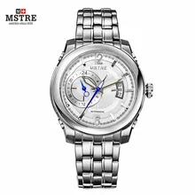 Brand Deluxe Men’s Business Watch Auto Mechanical Self-wind Analog Wristwatches Sapphire Crystal Genuine Leather&316L Steel Band