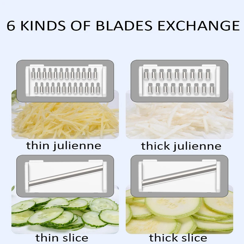 Mandoline 8 in 1 Vegetable Slicer Grater  Cutter With Stainless Steel Blade Vegetable Slicer Potato Carrot Peeler Kitchen Tool