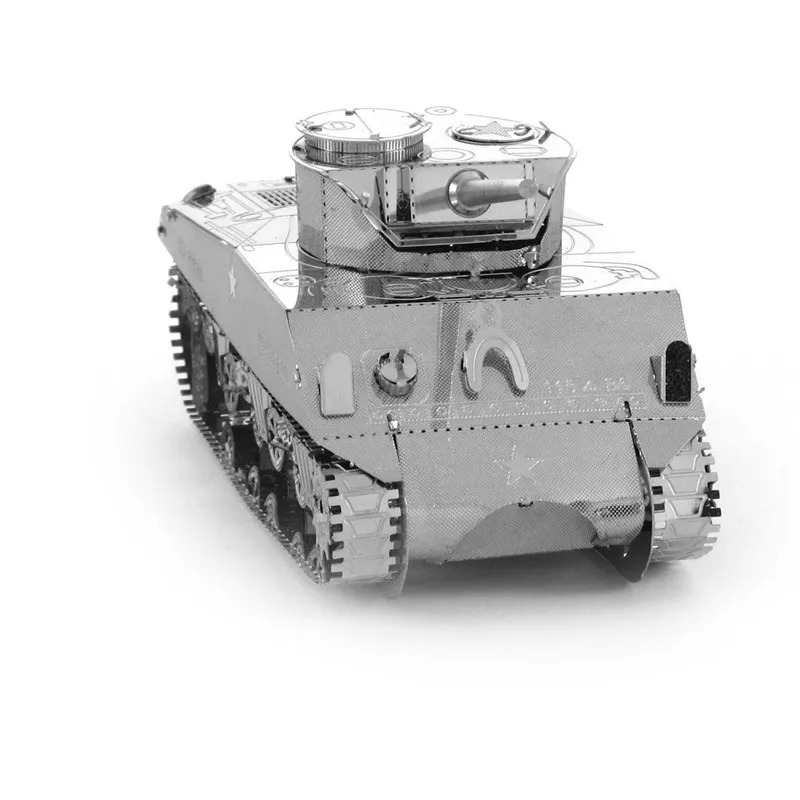 Ww2 M4 Sherman Средний Танк Мира Весело 3d Металл Diy Стали Масштаба Миниатюрные Модели