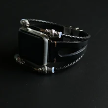 LAOKE браслет ручной работы часы ремешок для Apple Watch 42 мм 38 мм ремешок из натуральной кожи замена ремешок для iWatch серии 1 2 3