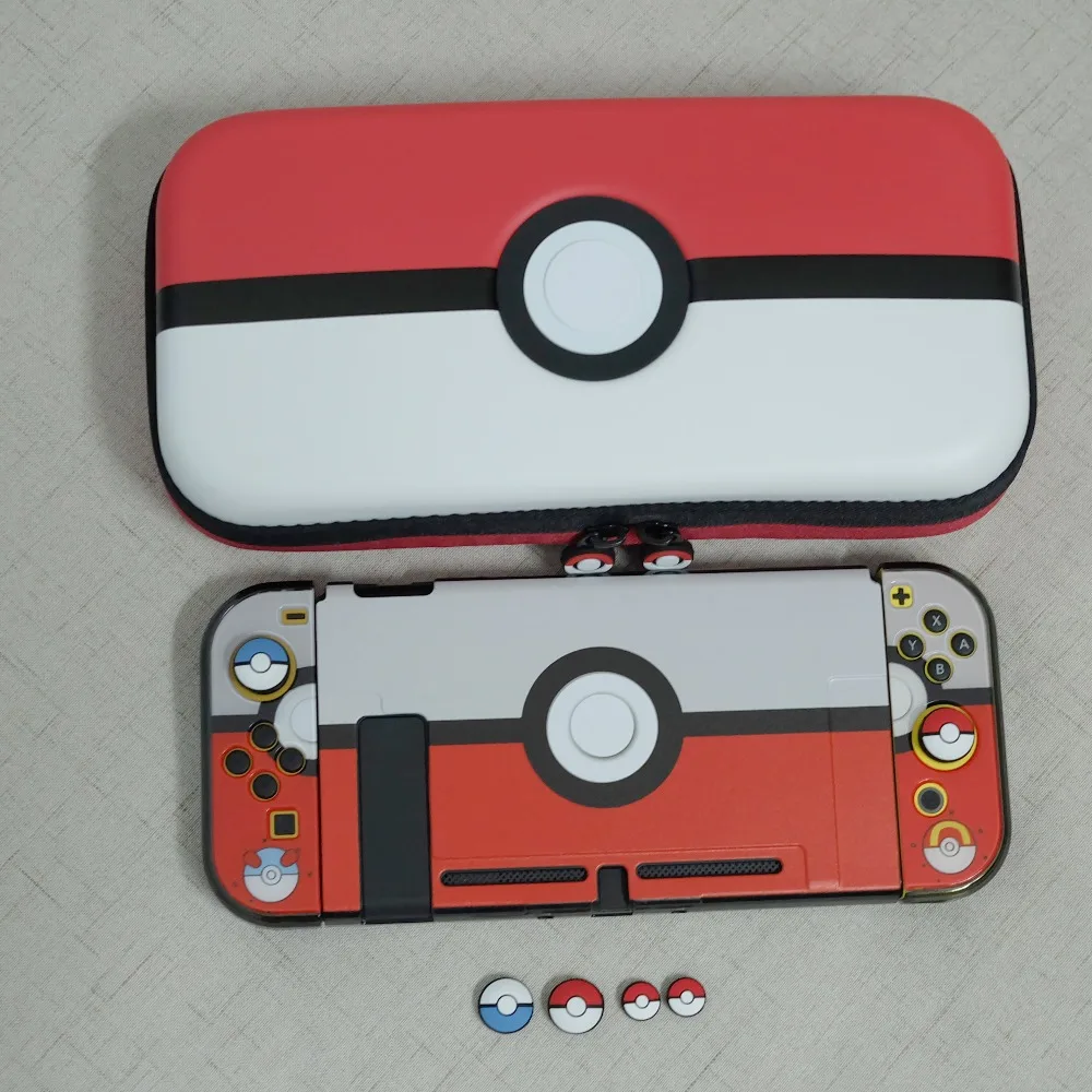 Сумка для хранения PokemonGo Pokeball, чехол, чехол для Nintendo Switch NS, консоль, коробка для карточных игр, джойстик, ручки, колпачки