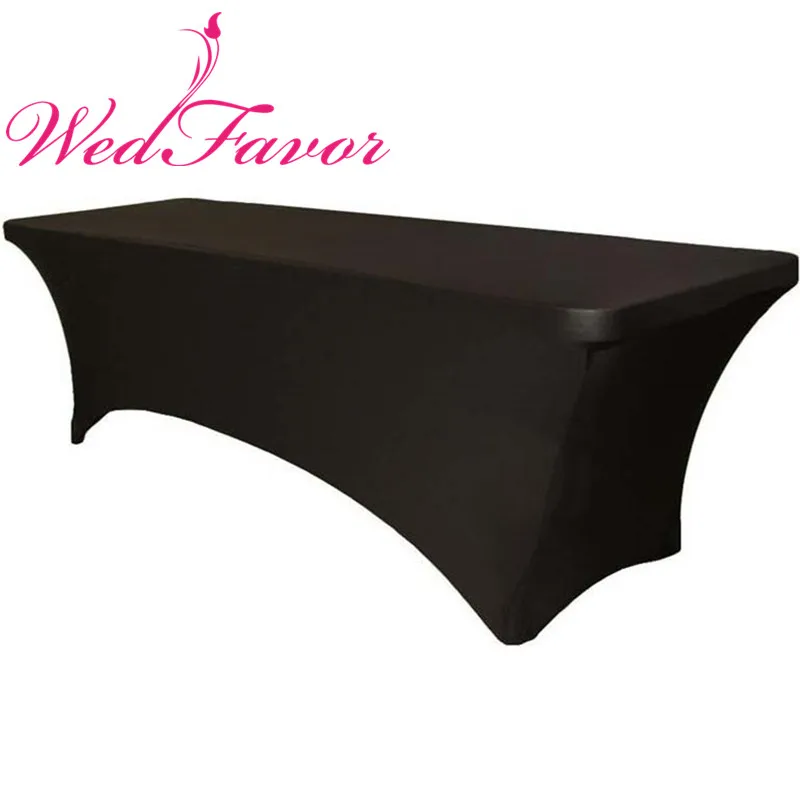 

WedFavor 1PC 4ft 5ft 6ft 8ft Rectangular Lycra Spandex Table Cover Wedding Stretch Table Cloth For Party Event Hotel Decoration