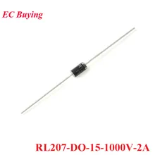 RL207 DO-15 усилитель диода выпрямителя силиконовый мостик выпрямитель 1000V 2A