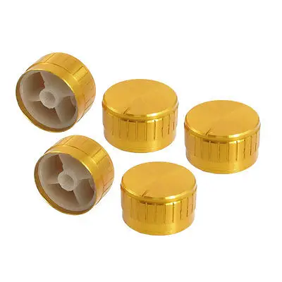 

5 x Adjustable Turn Rotary Knobs Gold Tone for 6mm Kunrled Shaft Potentiometer