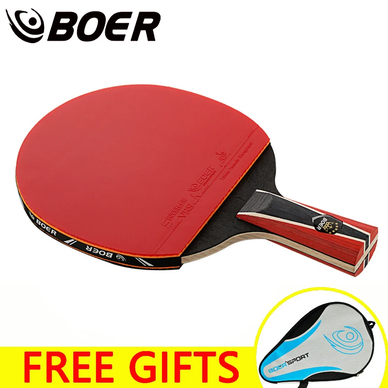 

BOER 5layers Poplar Wood Blade Table Tennis Racket Professional Paddle Universal Training Racquet Gym High Quality Ba't