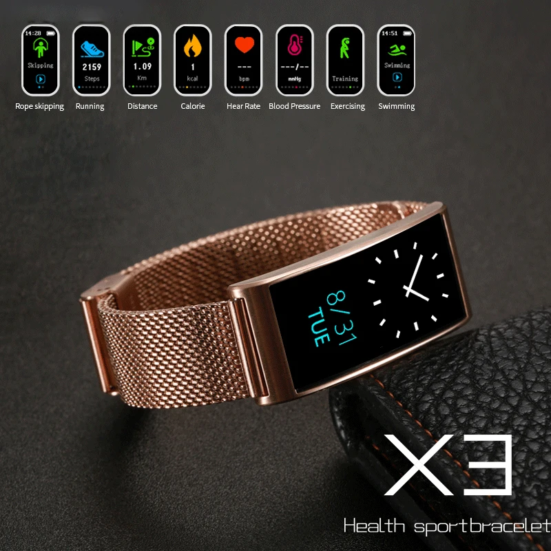 New Waterproof Smart Fitness Bracelet Pedometer Blood Pressure Smart Wristband Android iOS Fitness Tracker