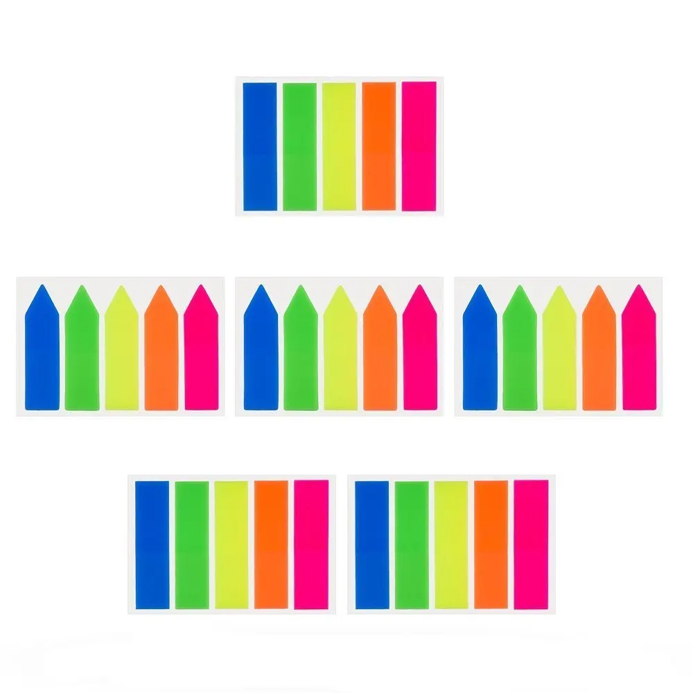 6 Sets Neon Page Markers Colored Index Tabs Flags Sticky