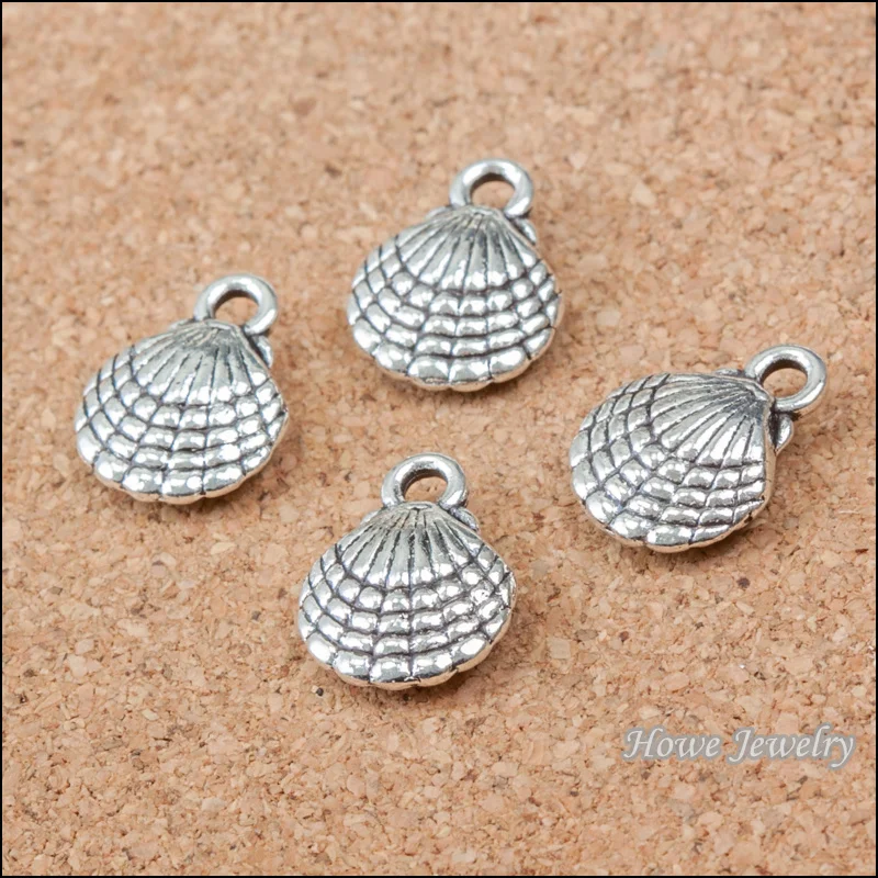 

150pcs vintage shell charm Antique silver Pendant DIY European Style Jewelry Making B296