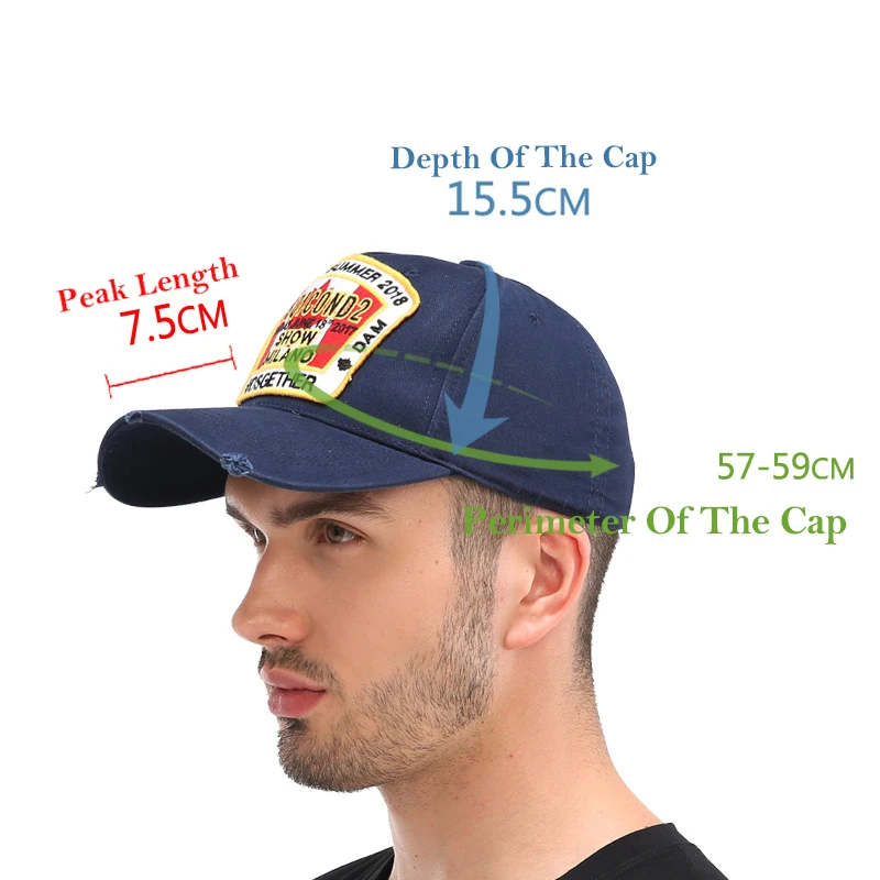 DSQICOND2 Новая высококачественная брендовая бейсбольная кепка для мужчин и женщин Летняя икона Snapback кепка Повседневная Уличная хлопковая DSQ шляпа шлем для папы