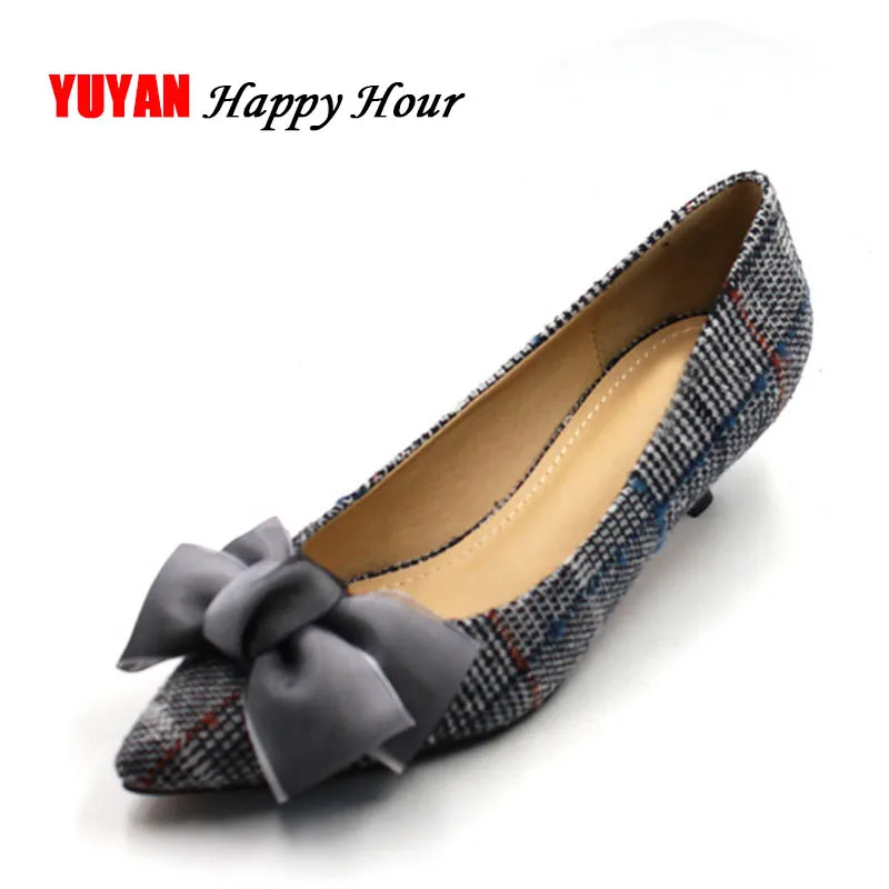

New 2019 Spring Grid Design Fashion Shoes Women High Heels Pointed toe Women's Pumps Ladies Brand Thin Heels ZH2618