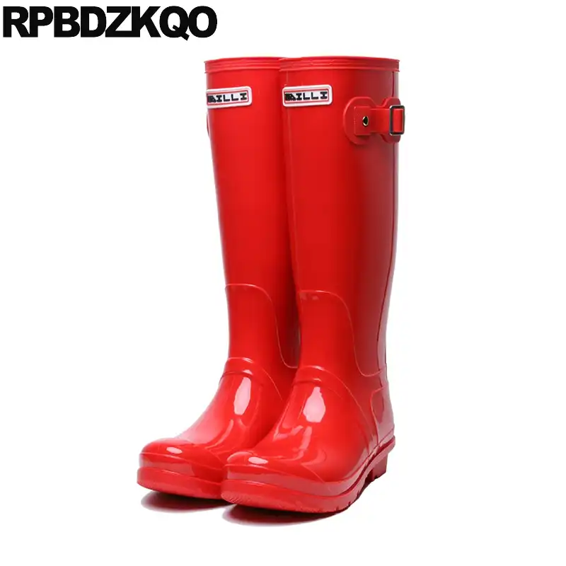 red rain boots with bow