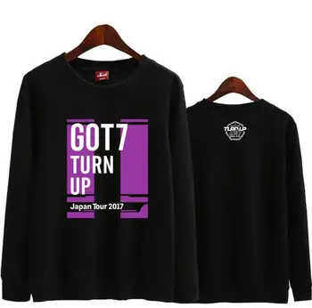

Got7 concert turn up same printing o neck thin sweatshirt for kpop i got7 supportive unisex pullover hoodies spring autumn