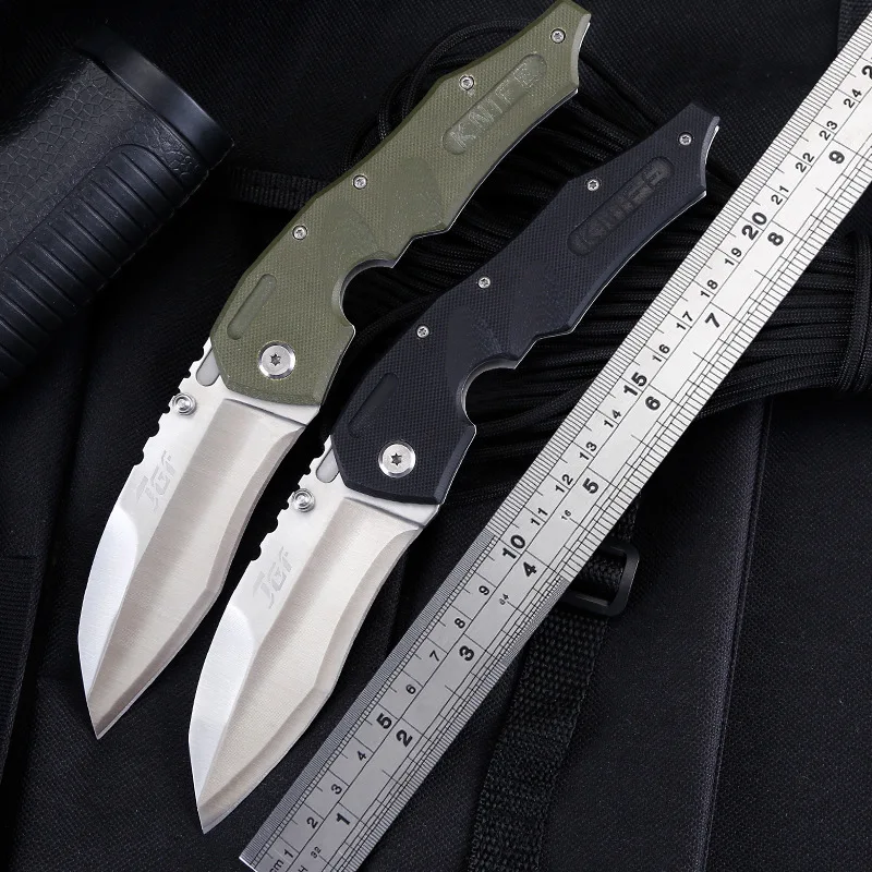 

Free shipping Folding knives G10 Handle 56HRC Ball Bearing Outdoor Hunting Survival Collection Gift EDC Tool sharp knife