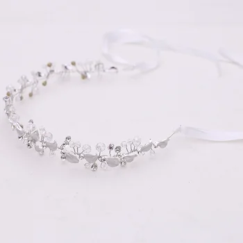 

Jonnafe Fashion Wedding Headband Tiara Silver Color Leaf Women Headpiece Crystal Bridal Hair Crown Accessories