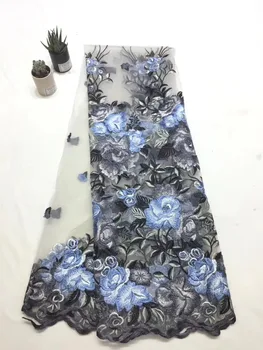 

New African Lace Fabric High Quality French Swiss voile Lace in switzerland Nigerian Cotton Lace Fabrics 7yards For Dress A994