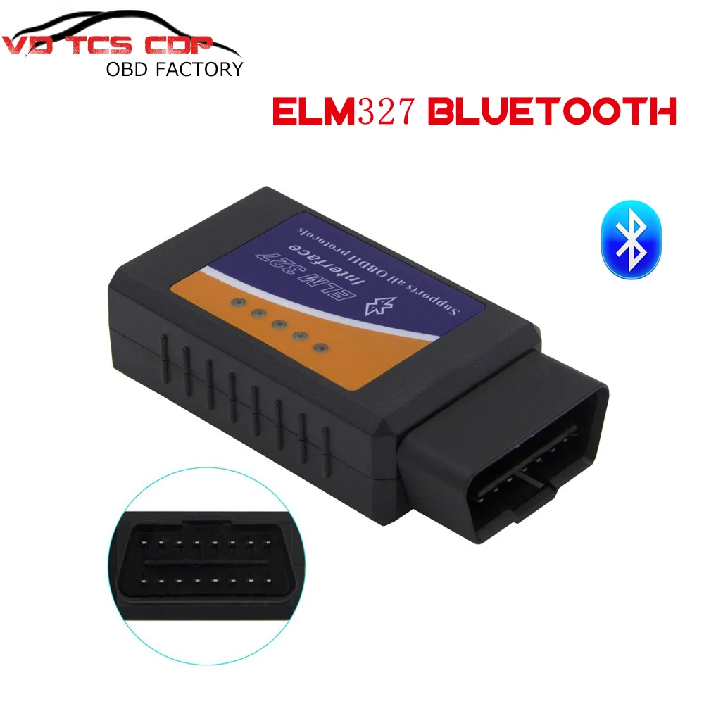 Free Shipping ELM327 Bluetooth Interface OBD2 OBD II ELM 327 Support